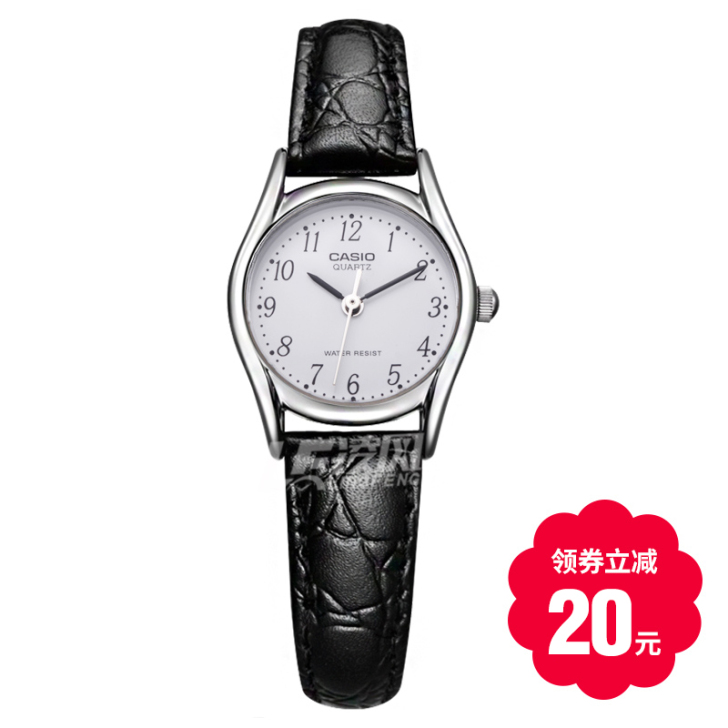 Casio卡西欧手表女 优雅简约复古指针皮...