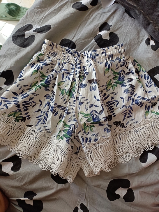 夏季棉麻碎花半身裙裤松紧腰裙裤碎花短裤休闲...