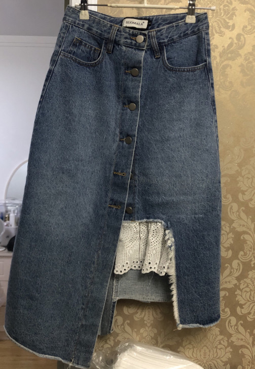 牛仔半身裙,,2尺以以下都能穿,好看洋气,...