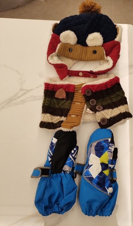 1、韩国KK树儿童帽子秋冬男童小孩护耳毛绒...