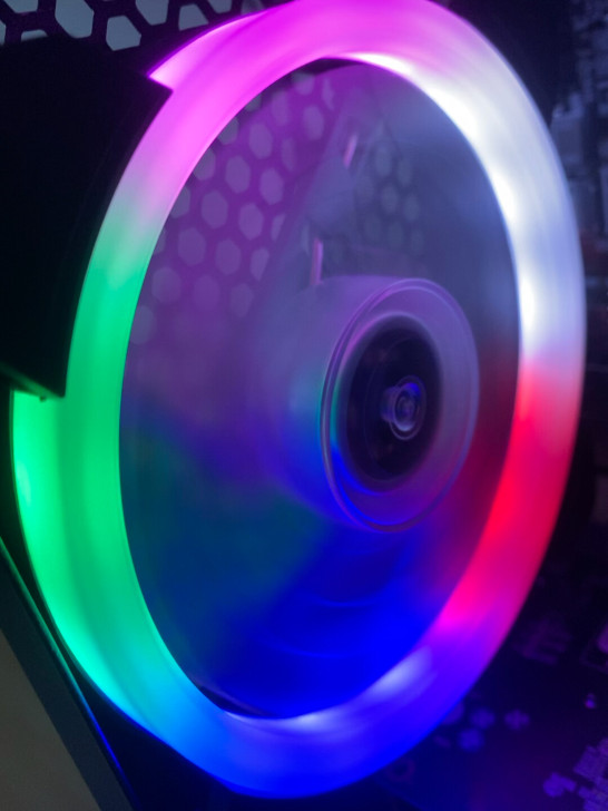 台式主机电脑静音风扇LED极光彩虹单光圈1...