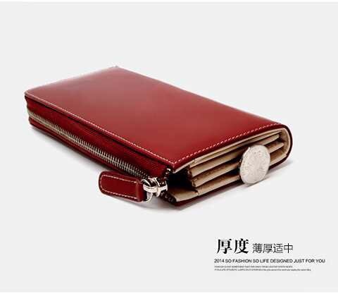 全新正品牛皮钱包女士长款时尚真皮钱夹女皮夹...