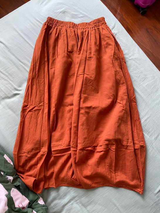 古着半裙vintage 南瓜色半裙 秋冬半...