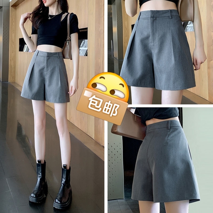 门店亏本清仓 新款《高品质》灰色西装短裤女...