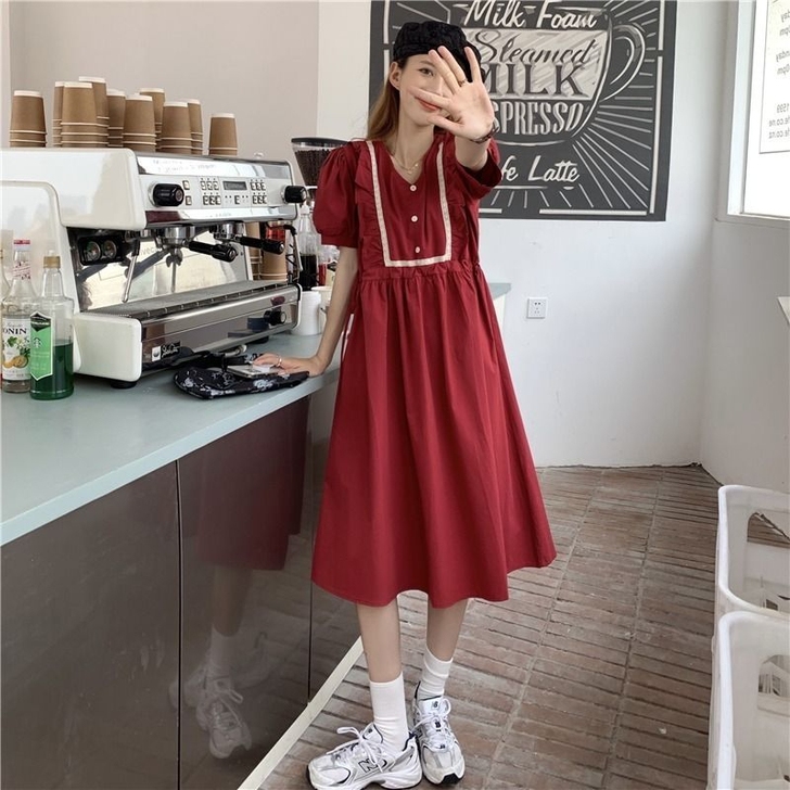 98成新泡泡袖裙子便宜转，实体店89买的，...