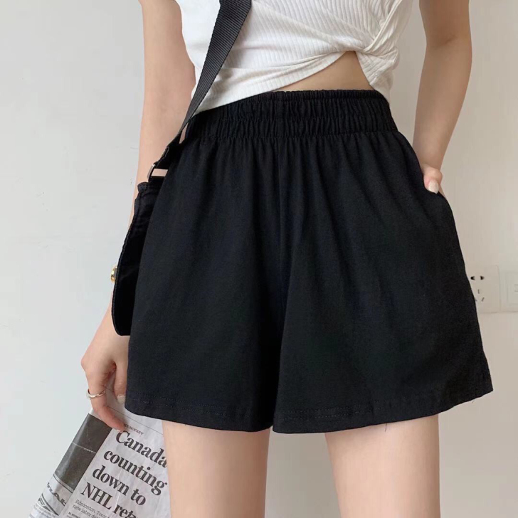 含棉运动短裤女2021新款宽松显瘦外穿高腰...