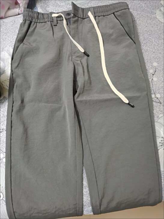 花花公子贵宾男士休闲裤夏季薄款修身冰丝裤子...