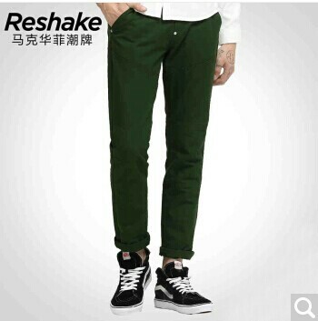 包邮马克华菲型格潮牌休闲裤男小脚修身男裤子