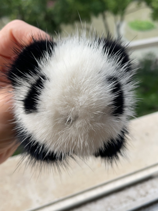 裘嘟嘟进口水貂毛小熊猫皮草挂件真毛背包挂饰...