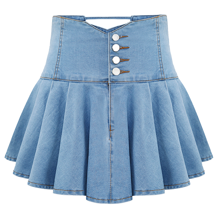 MG小象短裙女夏新款高腰百褶蓬蓬裙伞裙a#...