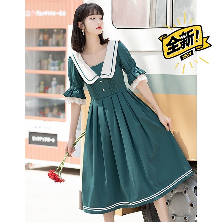 全新可盐可甜裙子夏2021年新款元气少女连...