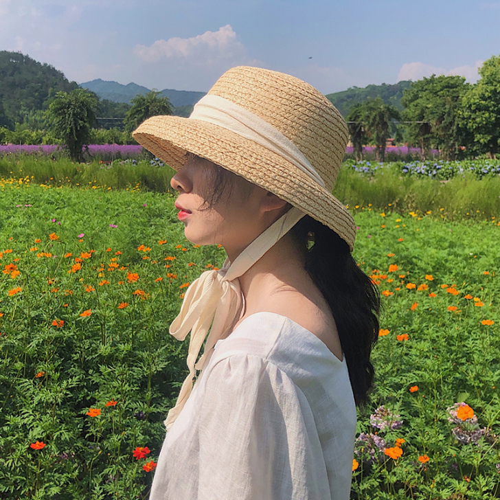 赫本风草帽  九成新