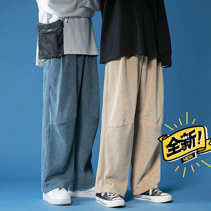 灯芯绒裤子男女日系直筒裤宽松直筒秋冬202...