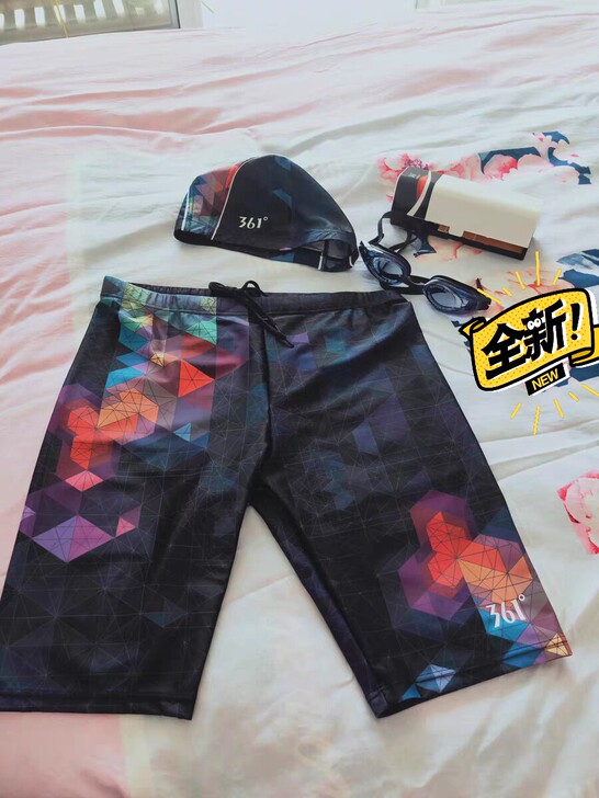 361度泳裤男款大码防尴尬宽松五分裤平角温...