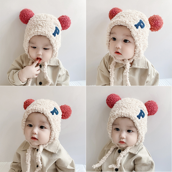 婴儿帽子秋冬婴幼儿男童护耳冬季加厚女童超萌...
