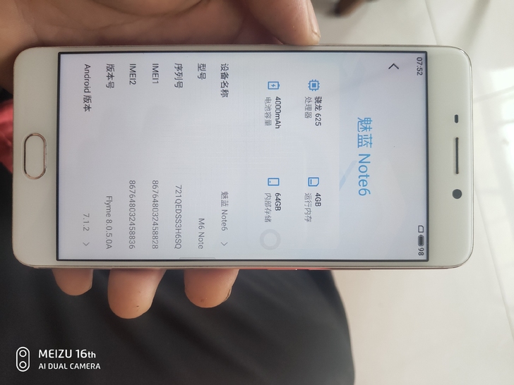 自用机魅族note6，功能正常，成色看图，...