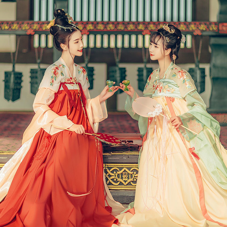 全新汉尚华莲时锦改良汉服女正品原创齐胸衫裙...