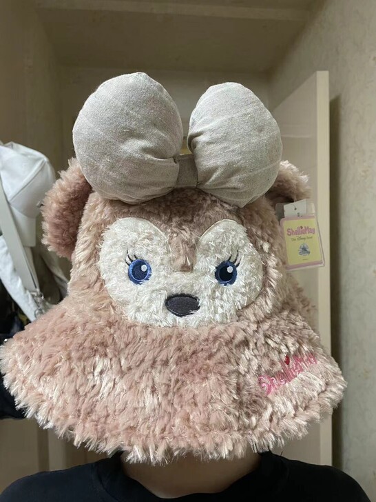 全新上海迪士尼乐园正品毛绒卡通雪莉玫渔夫帽