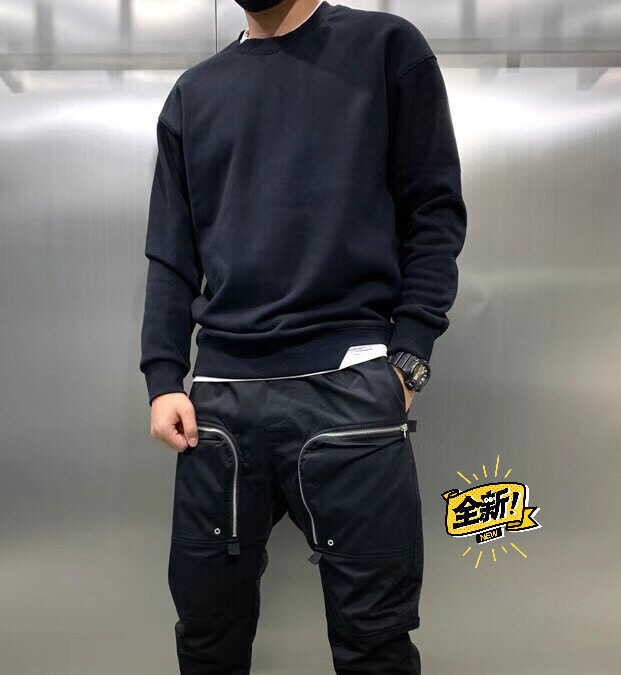 包邮男加绒拼接卫衣L码偏小，落肩款时尚百搭...