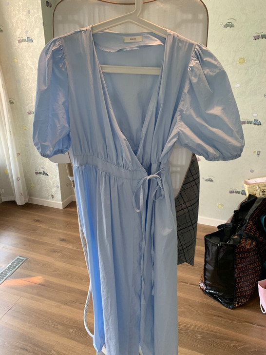 清新蓝泡泡袖长裙 仙女们不带走吗！35出！