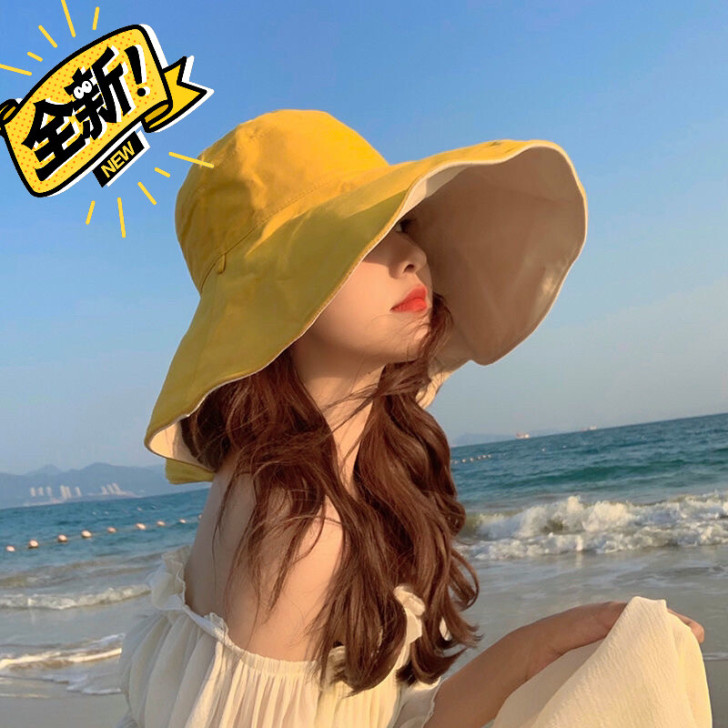 【双面可戴】帽子女夏遮阳帽防晒渔夫帽防大帽...