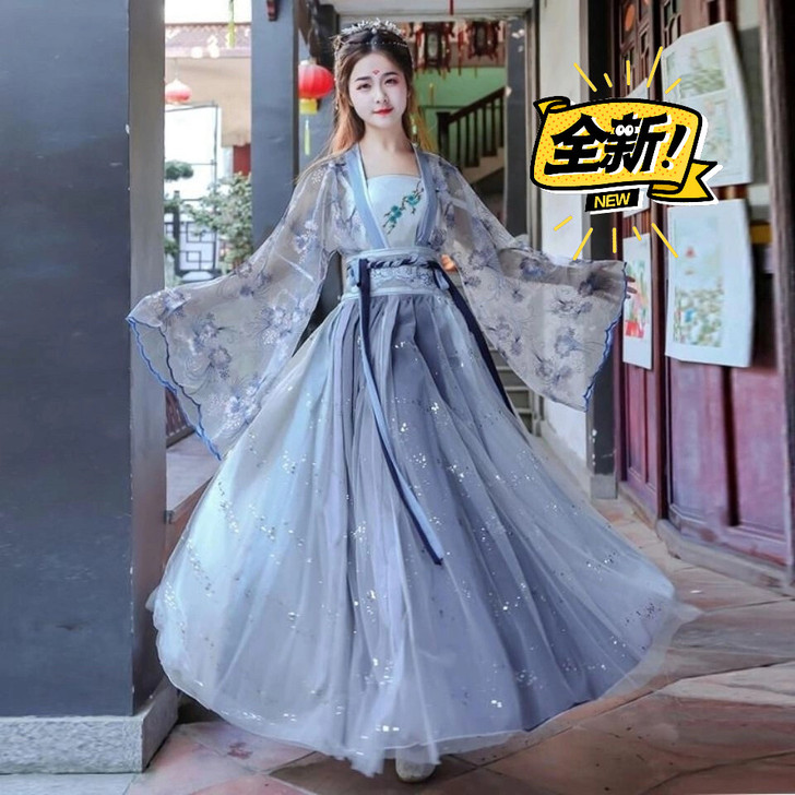 新款古装汉服超仙女沧海赋花神赋齐腰襦裙学生...