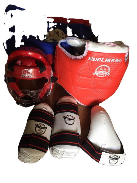 诺力康跆拳道护具全套儿童比赛训练加厚款五件...