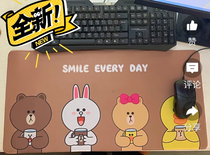 鼠标垫超大办公电脑键盘垫卡通锁边学生写字书...