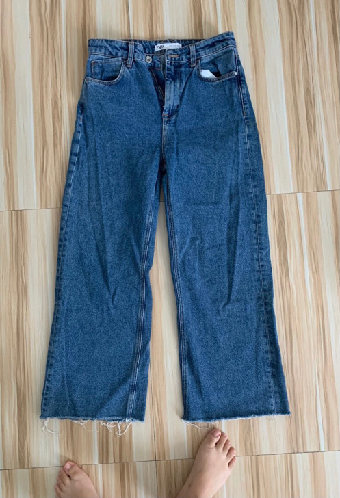ZARA 阔腿牛仔裤  34码