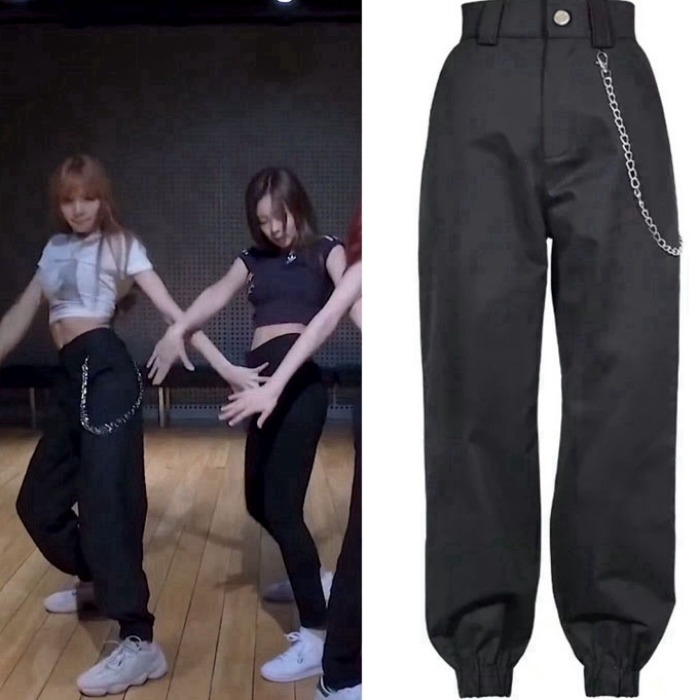 网红blackpink同款lisa工装裤子...