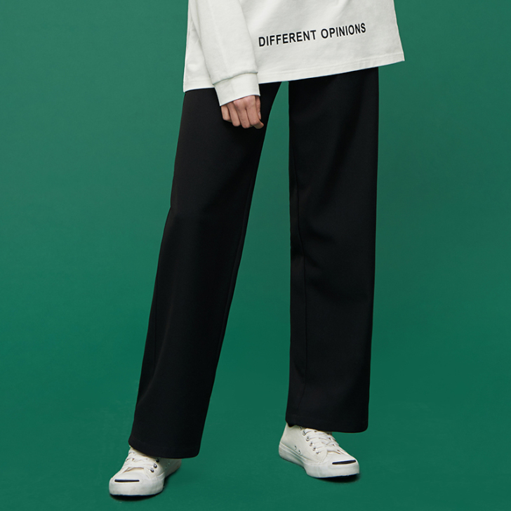 宜搭裤子女夏季韩版高腰直筒裤宽松垂感阔腿裤...