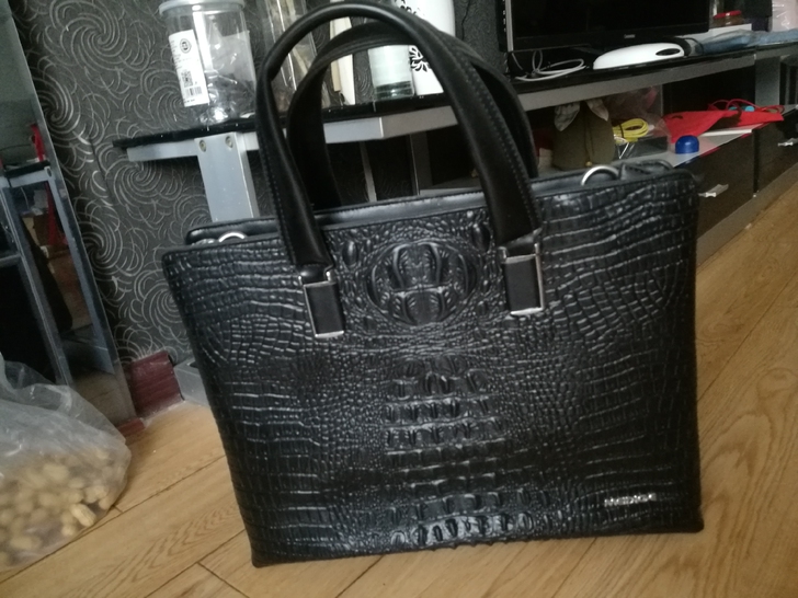 包包皮包男士手提包黑色