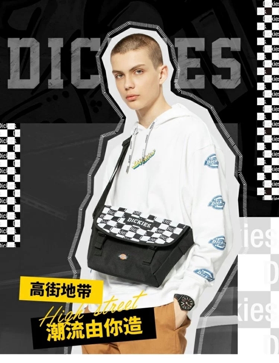 帝客dickies迪克斯男女新款斜挎包纯色...