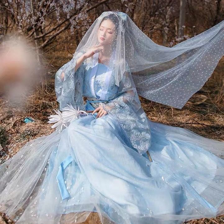 全新玉湖春原创汉服女齐腰刺绣对襟上襦改良日...