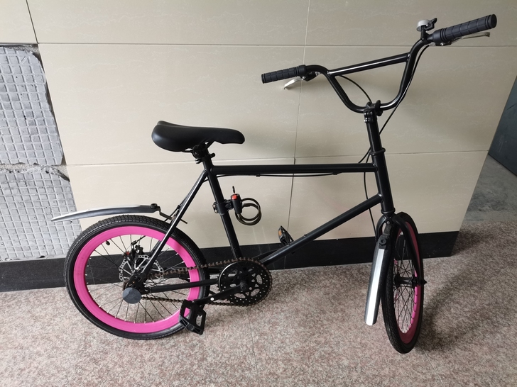 死飞自行车迷你20寸小轮男女学生双碟刹彩色...