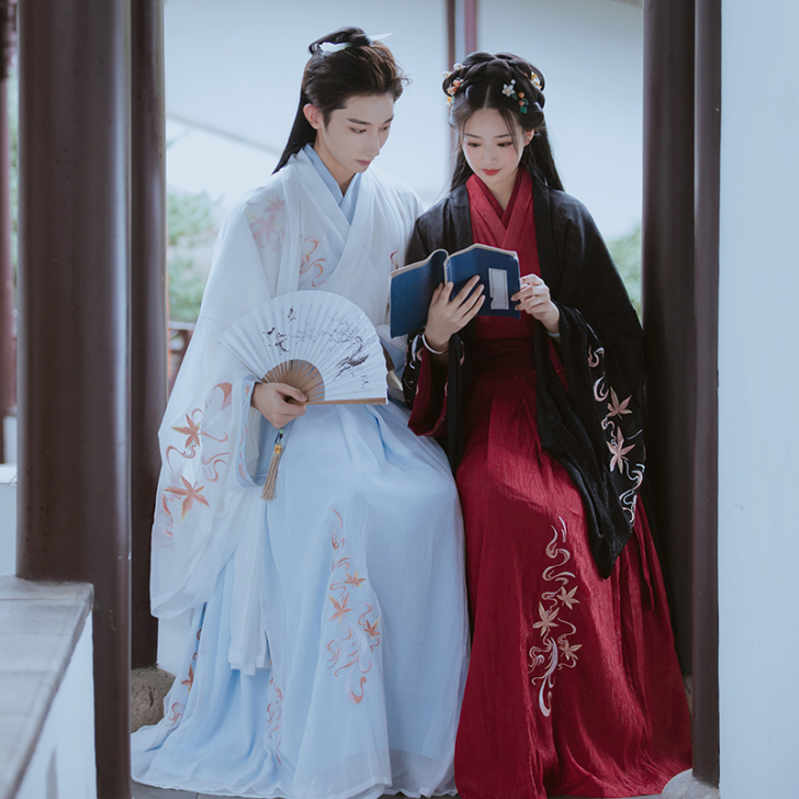 陌尘青衣原创汉服（灵枫）情侣CP款晋制齐腰...
