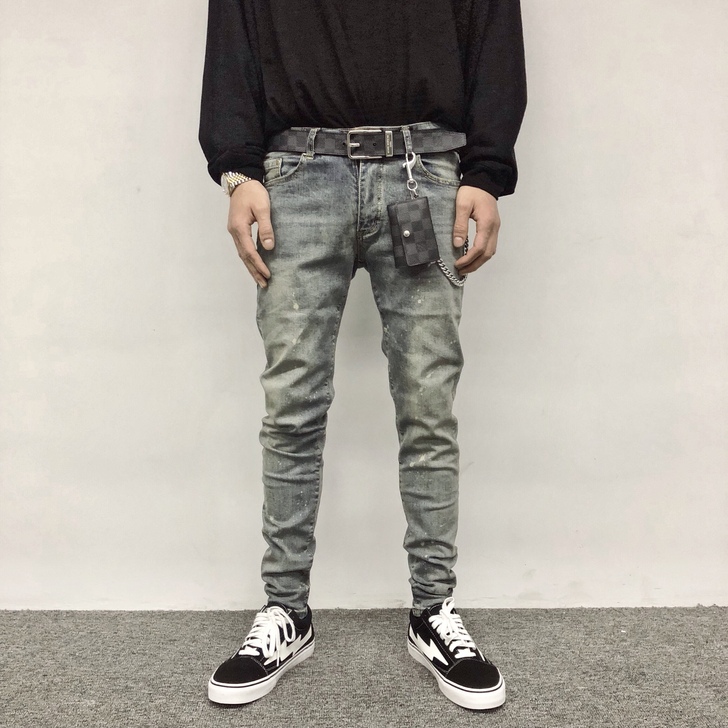 J CAESAR 怀旧丹宁水洗泼墨无破洞基...