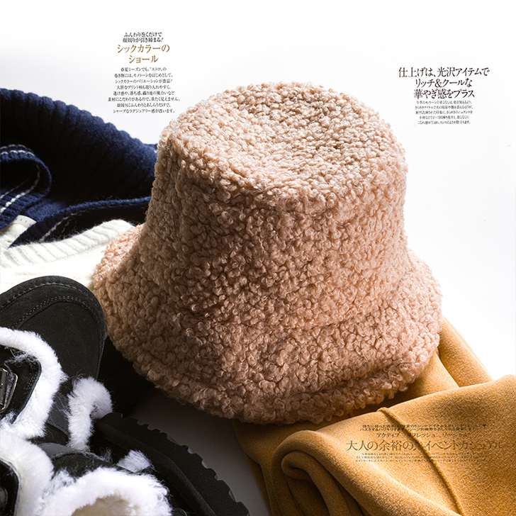 羊羔毛渔夫帽子,99新