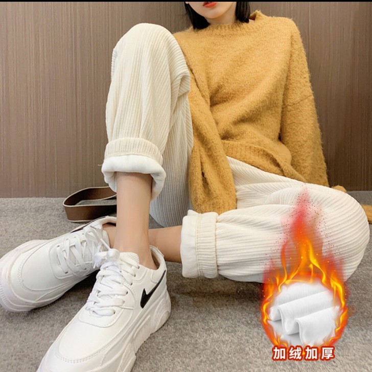 全新包邮雪尼尔加绒运动裤女春秋冬加厚束脚，...