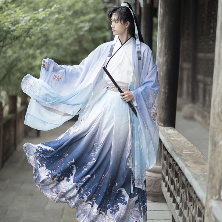 默千颜【应龙令】原创正版汉服披风男刺绣交领...