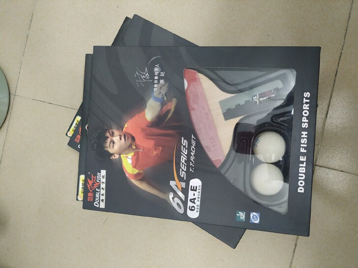 全新未拆封双鱼6星乒乓球拍横拍直拍各一副，...