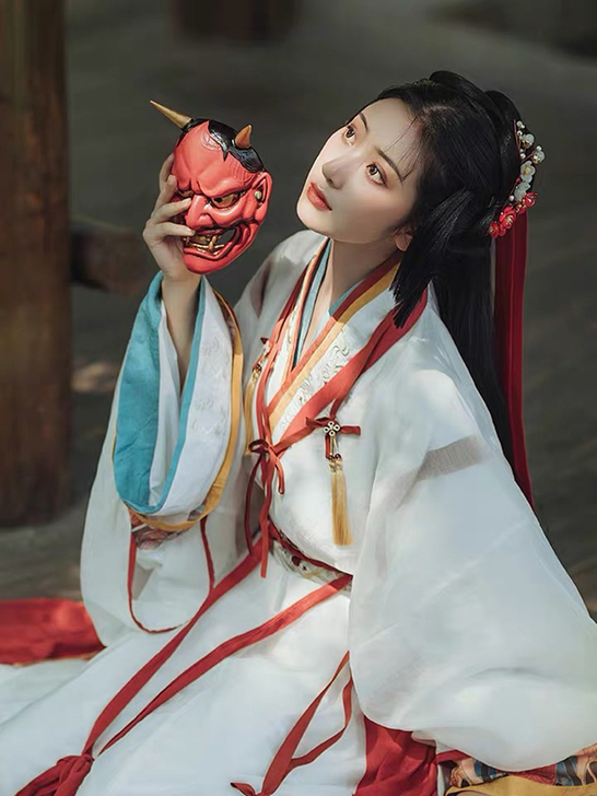 【出租】汉风吟妙上晋制襦裙交窬裙印花刺绣男...