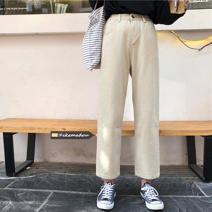 九分裤子女2021新款韩版高腰显瘦宽松百搭...