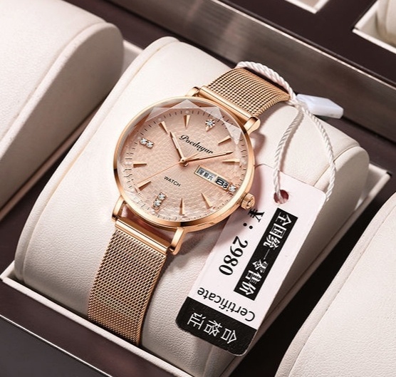 新款瑞士认证名牌防水夜光女士全自动机械手表...