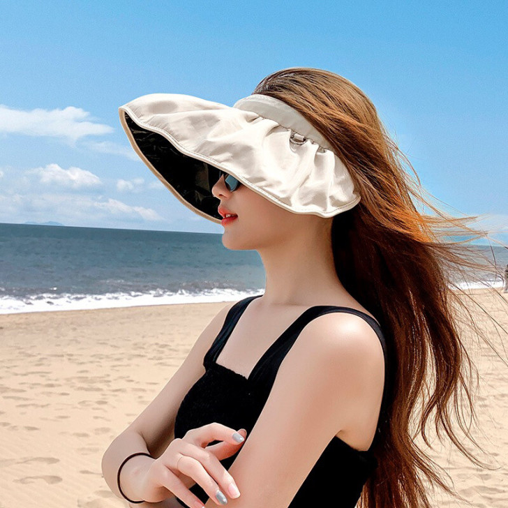 遮阳帽防晒遮脸渔夫帽防紫外线遮阳空顶帽夏天...
