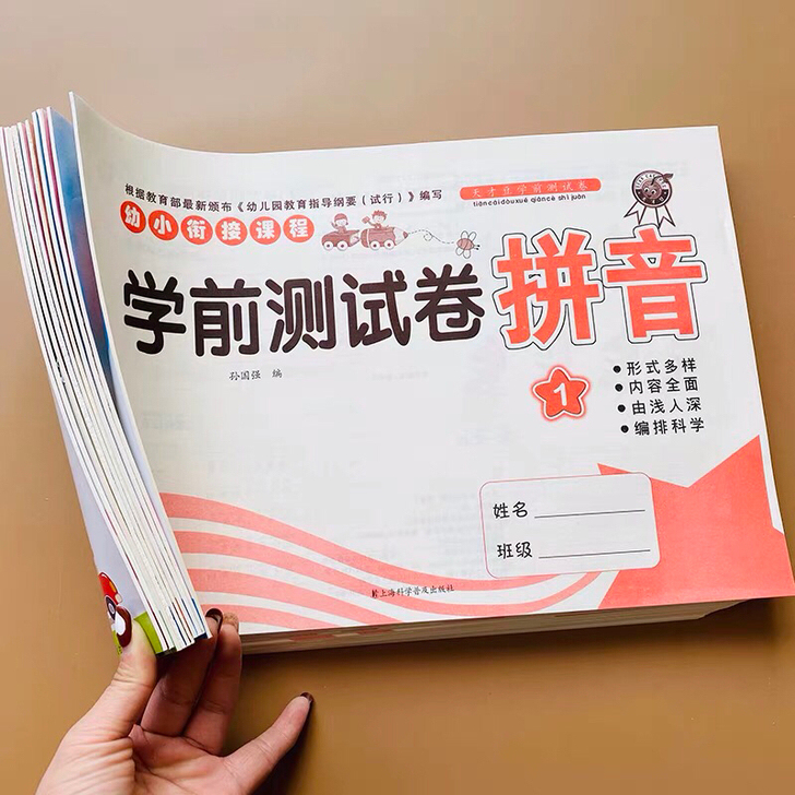 幼小衔接试卷全套10本幼儿园大班升一年级数...