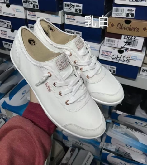 斯凯奇bobs一脚蹬帆布鞋小白鞋，外贸鞋，...