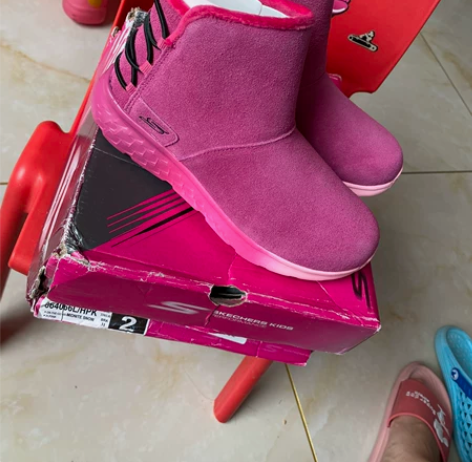 斯凯奇二棉鞋牛皮真皮的32码内长215买过...