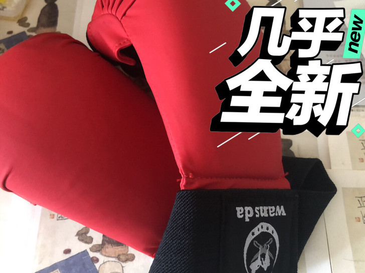 空手道训练拳套新买的只用了一次，有意请拍