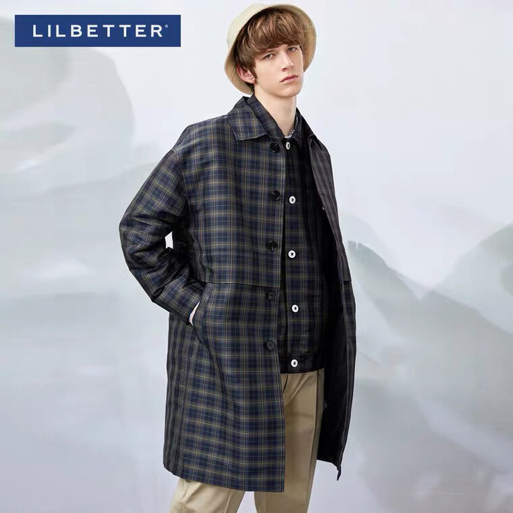 Lilbetter风衣男中长款韩版潮流外套...